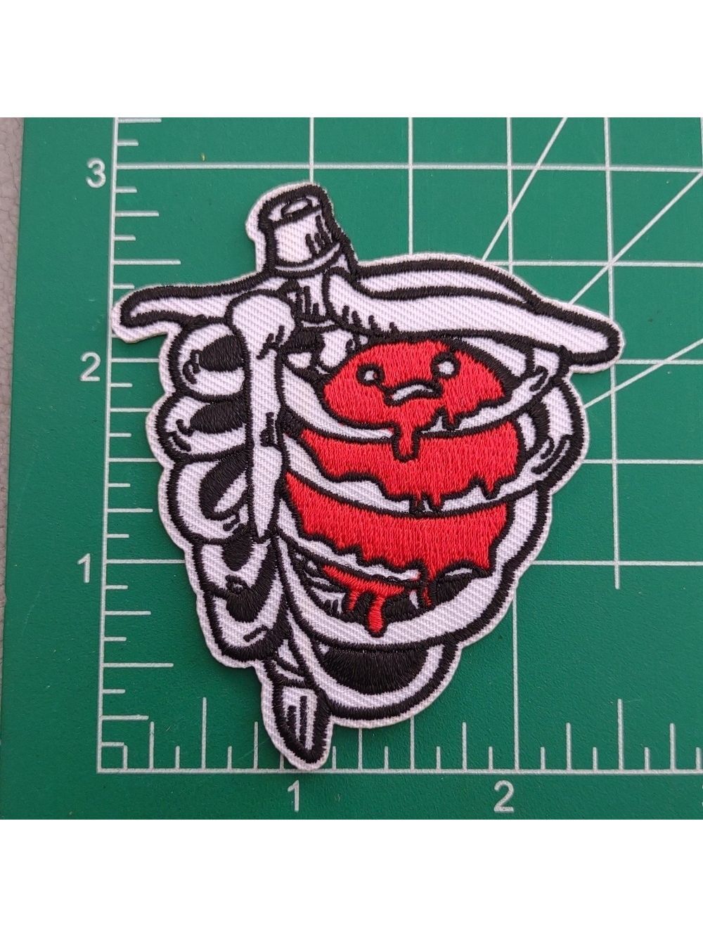 2/$10 Skeleton Ribcage Patch with Red Heart
